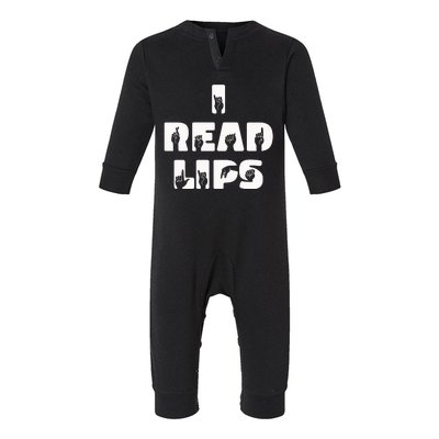 I Read Lips Sign Language Awareness Infant Fleece One Piece