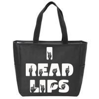 I Read Lips Sign Language Awareness Zip Tote Bag