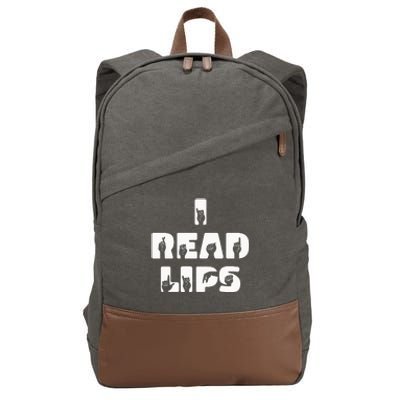 I Read Lips Sign Language Awareness Cotton Canvas Backpack