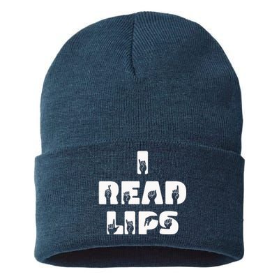 I Read Lips Sign Language Awareness Sustainable Knit Beanie