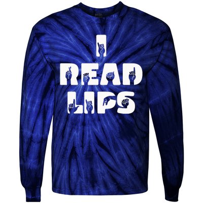 I Read Lips Sign Language Awareness Tie-Dye Long Sleeve Shirt