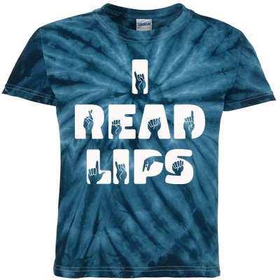 I Read Lips Sign Language Awareness Kids Tie-Dye T-Shirt