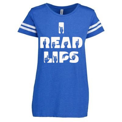 I Read Lips Sign Language Awareness Enza Ladies Jersey Football T-Shirt