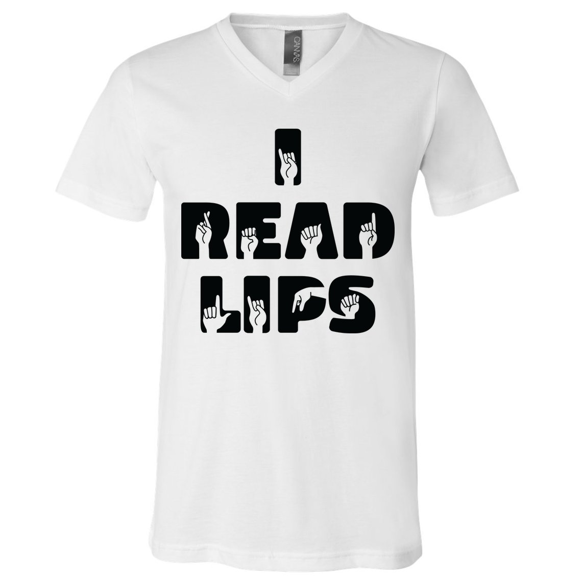 I Read Lips Sign Language Awareness V-Neck T-Shirt