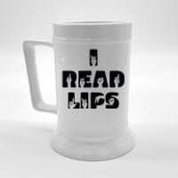 I Read Lips Sign Language Awareness Beer Stein