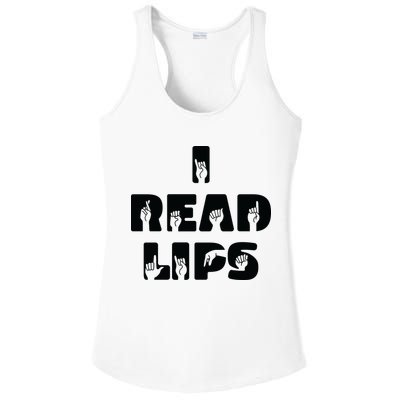 I Read Lips Sign Language Awareness Ladies PosiCharge Competitor Racerback Tank