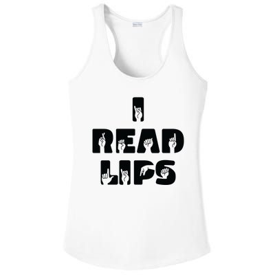 I Read Lips Sign Language Awareness Ladies PosiCharge Competitor Racerback Tank