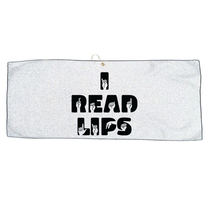 I Read Lips Sign Language Awareness Large Microfiber Waffle Golf Towel