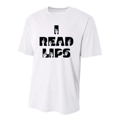 I Read Lips Sign Language Awareness Youth Performance Sprint T-Shirt