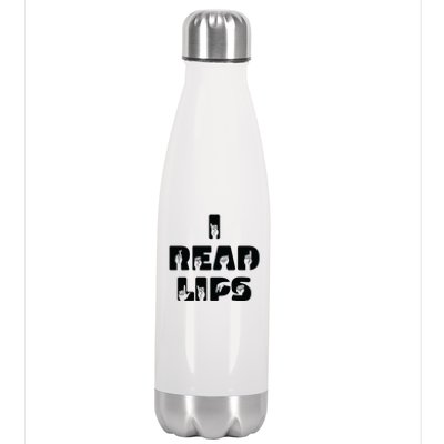 I Read Lips Sign Language Awareness Stainless Steel Insulated Water Bottle