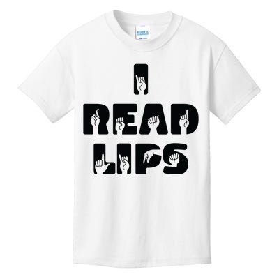 I Read Lips Sign Language Awareness Kids T-Shirt