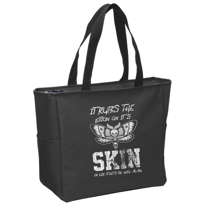 It Rubs Lotion On ItS Skin Else It Gets The Hose Again Zip Tote Bag