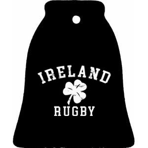 IRELAND RUGBY Lucky Clover Rugby Ceramic Bell Ornament