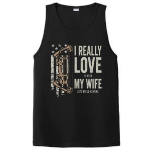 I Really Love It When My Wife Lets Me Go Hunting Funny Dad PosiCharge Competitor Tank