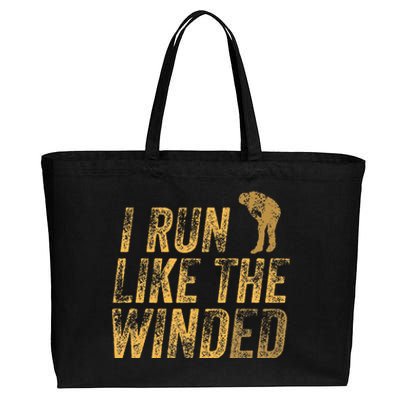 I Run Like The Winded Funny 5K Marathon Motivational Runner Cotton Canvas Jumbo Tote