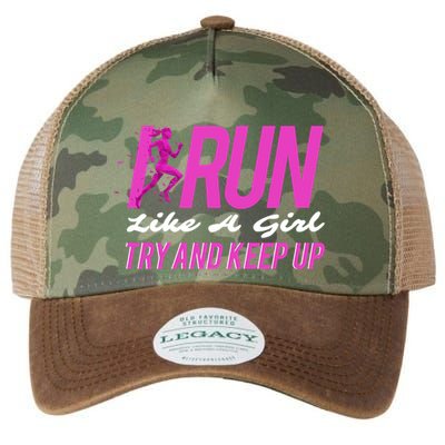 I Run Like Try And Keep Up Outdoor Gift Legacy Tie Dye Trucker Hat