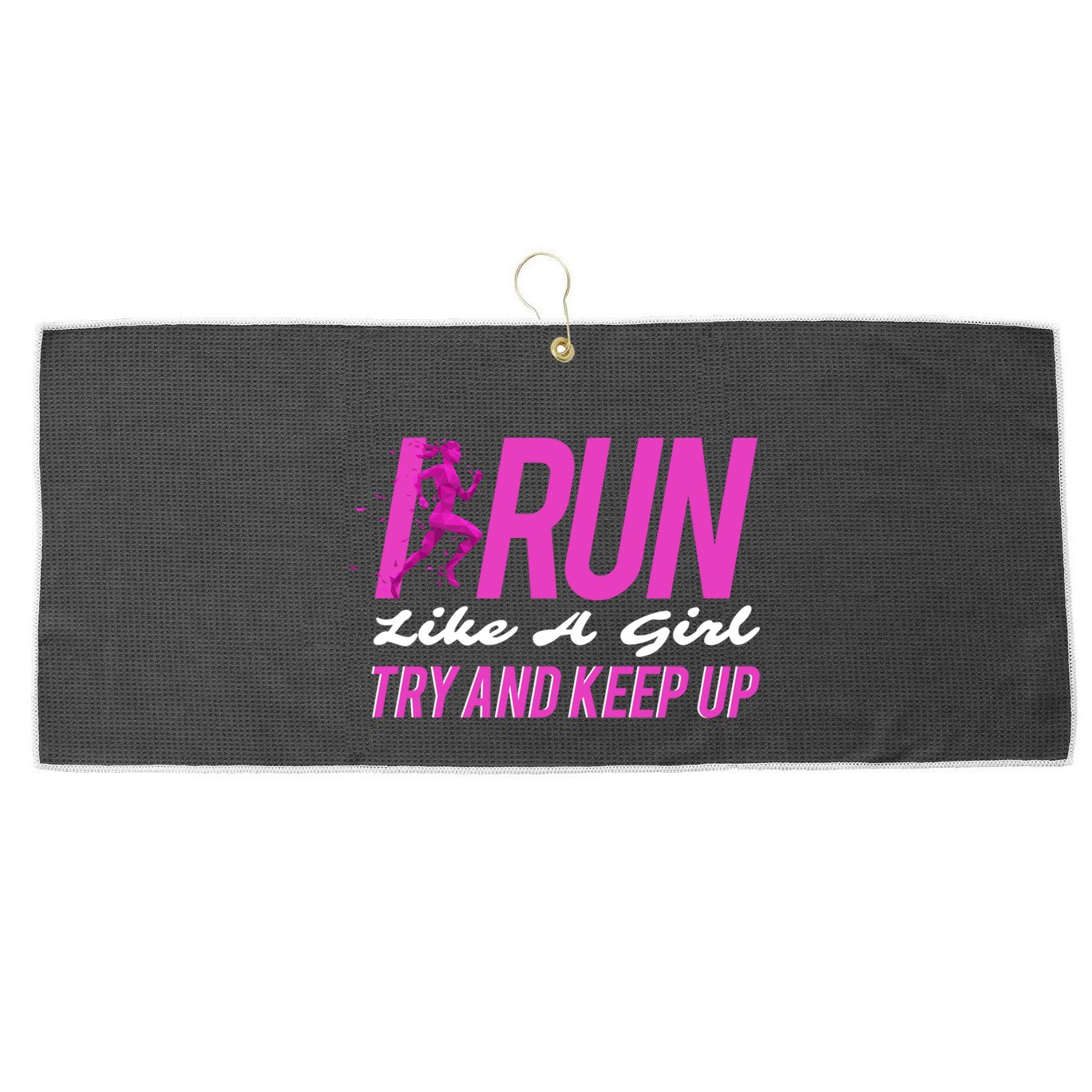 I Run Like Try And Keep Up Outdoor Gift Large Microfiber Waffle Golf Towel