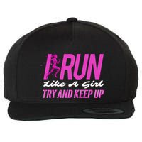 I Run Like Try And Keep Up Outdoor Gift Wool Snapback Cap