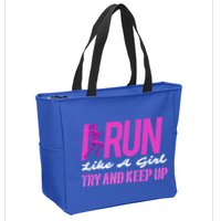 I Run Like Try And Keep Up Outdoor Gift Zip Tote Bag