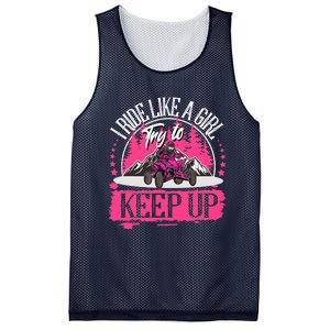 I Ride Like A Girl Try To Keep Up I Quad ATV Offroad Wo Mesh Reversible Basketball Jersey Tank