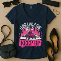 I Ride Like A Girl Try To Keep Up I Quad ATV Offroad Wo Women's V-Neck T-Shirt