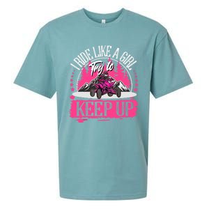 I Ride Like A Girl Try To Keep Up I Quad ATV Offroad Wo Sueded Cloud Jersey T-Shirt