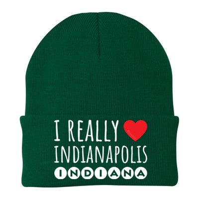 I Really Love (Heart) Indianapolis Indiana Gift Knit Cap Winter Beanie