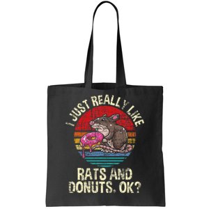 I Really Like Rats & Donuts Rat Whisperer Rodent Lover Tote Bag