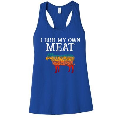 I Rub My Own Meat Cool Gift International Chef's Day Cool Gift Bbq Chef Cook Gif Women's Racerback Tank