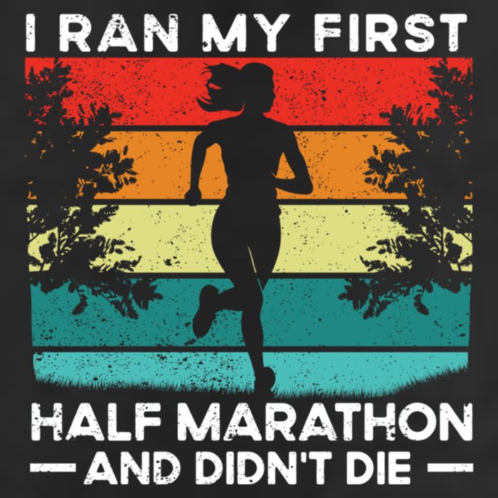 I Ran My First Half Marathon And DidnT Die Funny Running Gift 25L Jumbo Tote