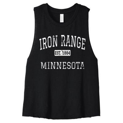 Iron Range Minnesota MN Vintage Women's Racerback Cropped Tank