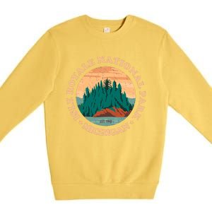 Isle Royale Michigan National Park Funny Gift Moose Sillhouete Gift Premium Crewneck Sweatshirt