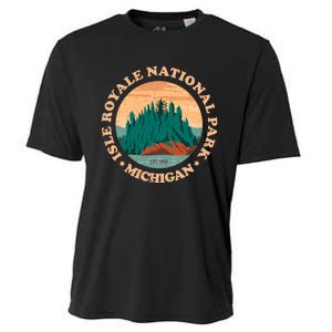 Isle Royale Michigan National Park Funny Gift Moose Sillhouete Gift Cooling Performance Crew T-Shirt