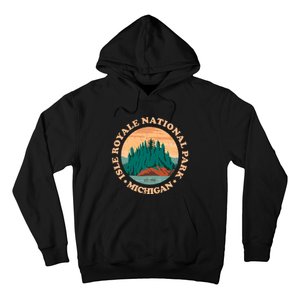 Isle Royale Michigan National Park Funny Gift Moose Sillhouete Gift Hoodie