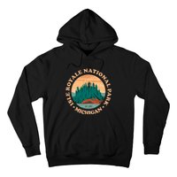 Isle Royale Michigan National Park Funny Gift Moose Sillhouete Gift Hoodie