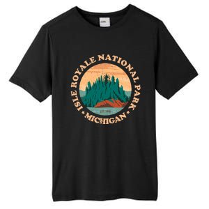 Isle Royale Michigan National Park Funny Gift Moose Sillhouete Gift Tall Fusion ChromaSoft Performance T-Shirt