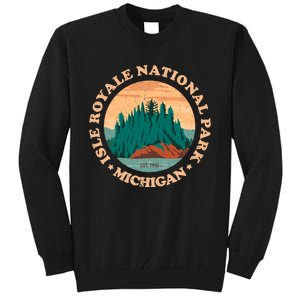 Isle Royale Michigan National Park Funny Gift Moose Sillhouete Gift Tall Sweatshirt