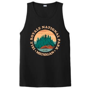 Isle Royale Michigan National Park Funny Gift Moose Sillhouete Gift PosiCharge Competitor Tank