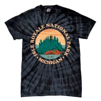 Isle Royale Michigan National Park Funny Gift Moose Sillhouete Gift Tie-Dye T-Shirt