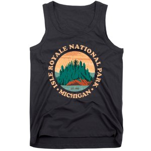 Isle Royale Michigan National Park Funny Gift Moose Sillhouete Gift Tank Top