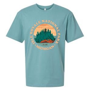 Isle Royale Michigan National Park Funny Gift Moose Sillhouete Gift Sueded Cloud Jersey T-Shirt