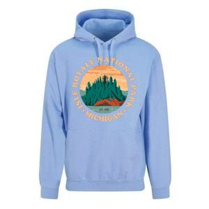 Isle Royale Michigan National Park Funny Gift Moose Sillhouete Gift Unisex Surf Hoodie