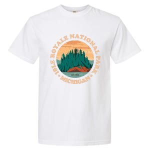 Isle Royale Michigan National Park Funny Gift Moose Sillhouete Gift Garment-Dyed Heavyweight T-Shirt