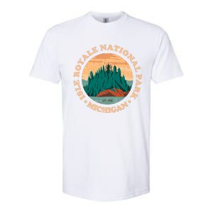 Isle Royale Michigan National Park Funny Gift Moose Sillhouete Gift Softstyle CVC T-Shirt