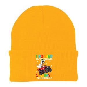 I Roared My Way Through 100 Days Of School Dinosaur Smarter Gift Knit Cap Winter Beanie