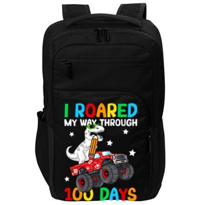 I Roared My Way Through 100 Days Of School Dinosaur Smarter Gift Impact Tech Backpack