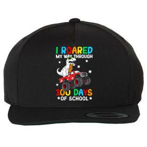 I Roared My Way Through 100 Days Of School Dinosaur Smarter Gift Wool Snapback Cap