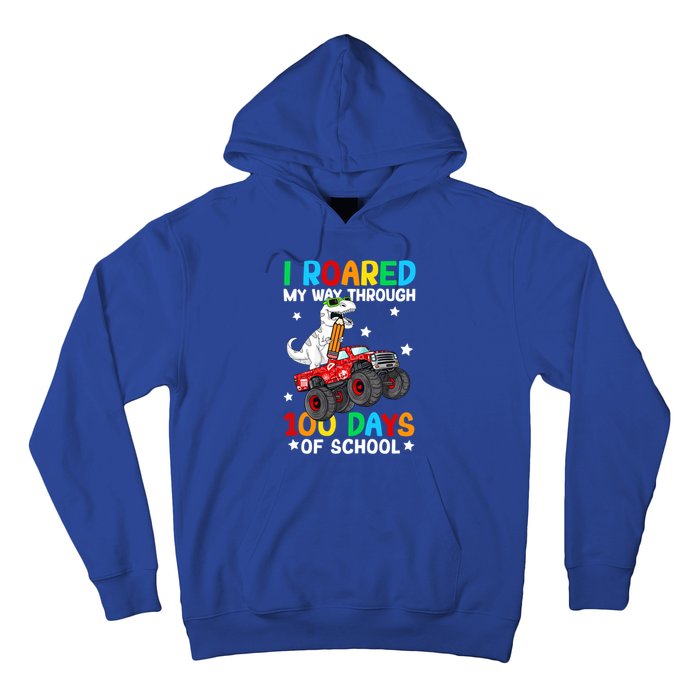 I Roared My Way Through 100 Days Of School Dinosaur Smarter Gift Hoodie