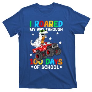 I Roared My Way Through 100 Days Of School Dinosaur Smarter Gift T-Shirt