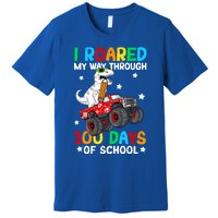 I Roared My Way Through 100 Days Of School Dinosaur Smarter Gift Premium T-Shirt